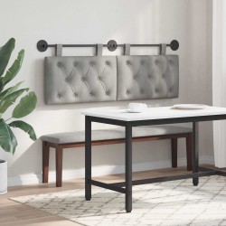 Tête de lit suspendue Avec lumière LED Gris clair Velours 633875633875