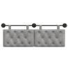 Tête de lit suspendue Avec lumière LED Gris clair Velours 633875633875