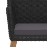 Ensemble à manger de jardin avec coussins 5 pcs Noir 633876633876