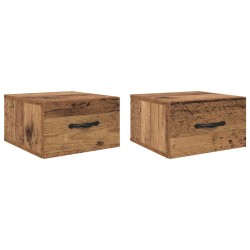 Cabinet de chevet avec tiroir 2 pcs Bois ancien 35 x 35 x 20 cm 633878633878