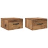 Cabinet de chevet avec tiroir 2 pcs Bois ancien 35 x 35 x 20 cm 633878633878