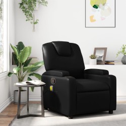 Fauteuil de massage inclinable noir similicuir 633879633879