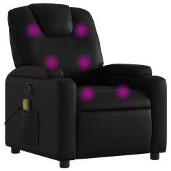 Fauteuil de massage inclinable noir similicuir 633879633879