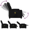 Fauteuil de massage inclinable noir similicuir 633879633879