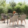 Ensemble à manger de jardin et coussins 5 pcs Marron 633884633884