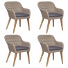 Ensemble à manger de jardin et coussins 5 pcs Marron 633884633884