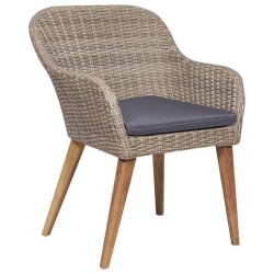 Ensemble à manger de jardin et coussins 5 pcs Marron 633884633884