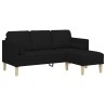 Ensemble de Canapés avec coussin Noir Polyester 633887633887