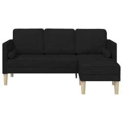 Ensemble de Canapés avec coussin Noir Polyester 633887633887