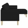 Ensemble de Canapés avec coussin Noir Polyester 633887633887