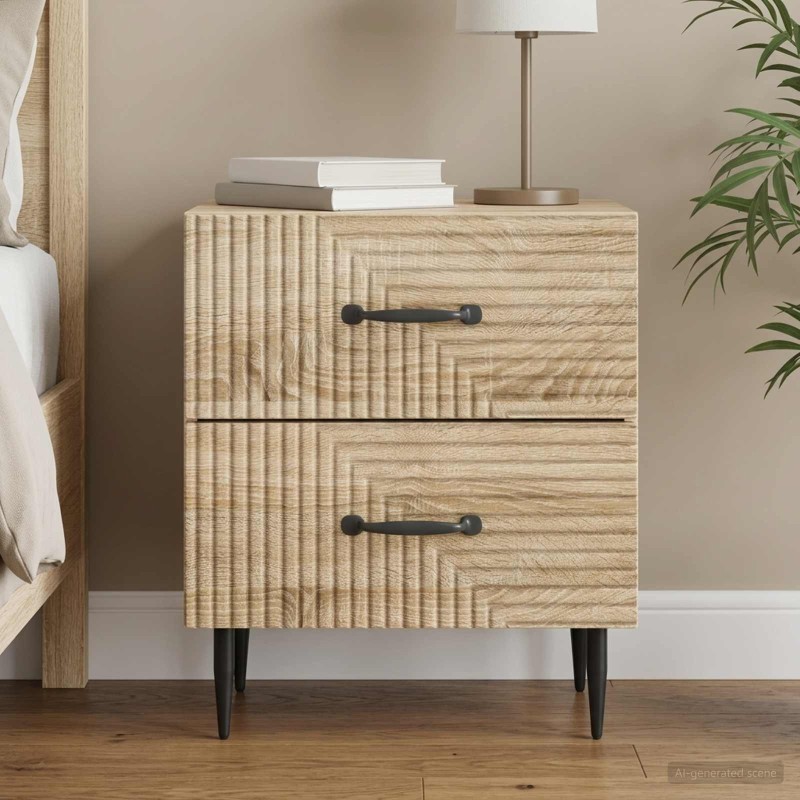 Cabinet de chevet avec tiroir Chêne Sonoma 43 x 34,5 x 47,5 cm 633888633888