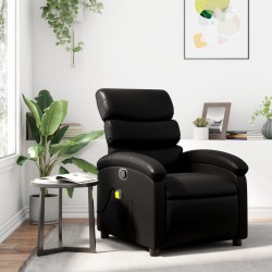 Fauteuil de massage inclinable noir similicuir 633889633889