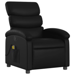 Fauteuil de massage inclinable noir similicuir 633889633889
