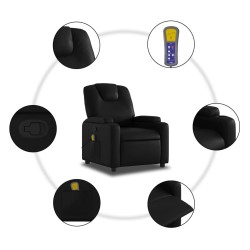 Fauteuil de massage inclinable noir similicuir 633891633891