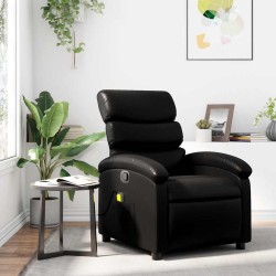 Fauteuil de massage inclinable noir similicuir 633894633894