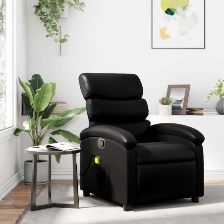 Fauteuil de massage inclinable noir similicuir 633894633894