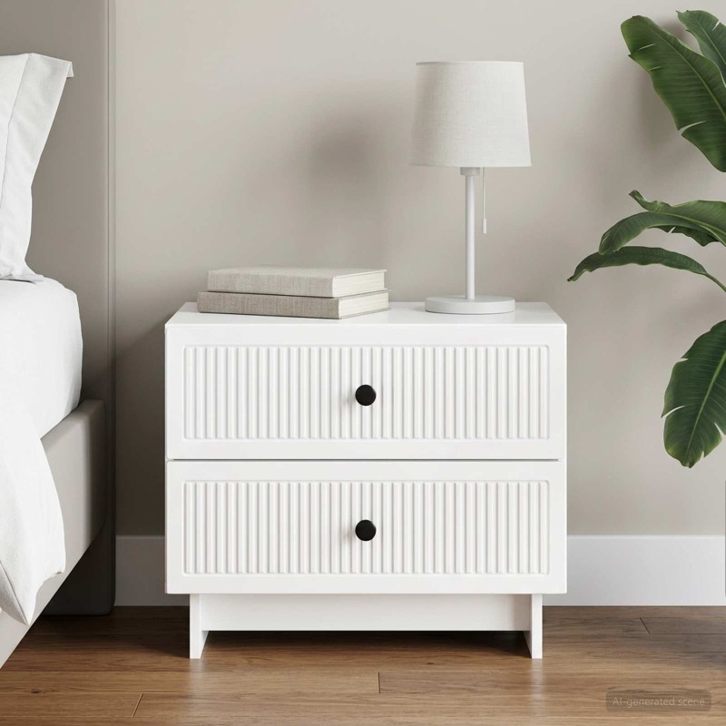 Cabinet de chevet Blanc brillant 62 x 34,5 x 47,5 cm 633901633901