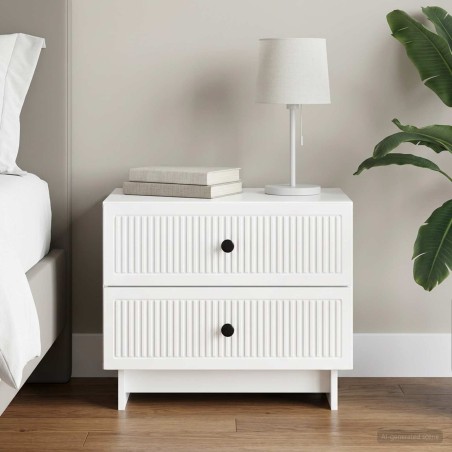 Cabinet de chevet Blanc brillant 62 x 34,5 x 47,5 cm 633901633901