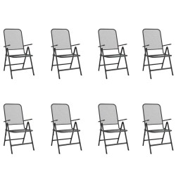 Ensemble à manger de jardin 9 pcs anthracite métal maille 633902633902