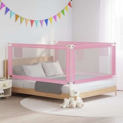 Barrière de sécurité de lit d'enfant Rose 180x25 cm Tissu 633903633903