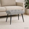 Banc avec capitonnage bouton Gris clair 60 x 40 x 45 cm Velours 633914633914