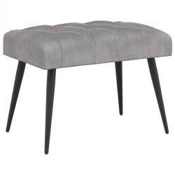 Banc avec capitonnage bouton Gris clair 60 x 40 x 45 cm Velours 633914633914