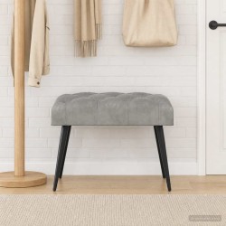 Banc avec capitonnage bouton Gris clair 60 x 40 x 45 cm Velours 633914633914
