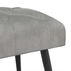 Banc avec capitonnage bouton Gris clair 60 x 40 x 45 cm Velours 633914633914