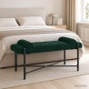 Banc capitonné à boutons avec coussins Vert foncé Velours 633916633916