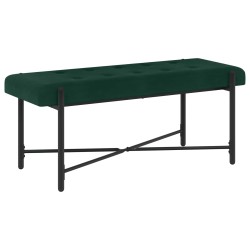 Banc capitonné à boutons avec coussins Vert foncé Velours 633916633916