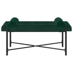 Banc capitonné à boutons avec coussins Vert foncé Velours 633916633916