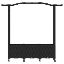 Lit Élevé avec Treillis et Toit Noir 164 x 40 x 144 cm PP 633917633917