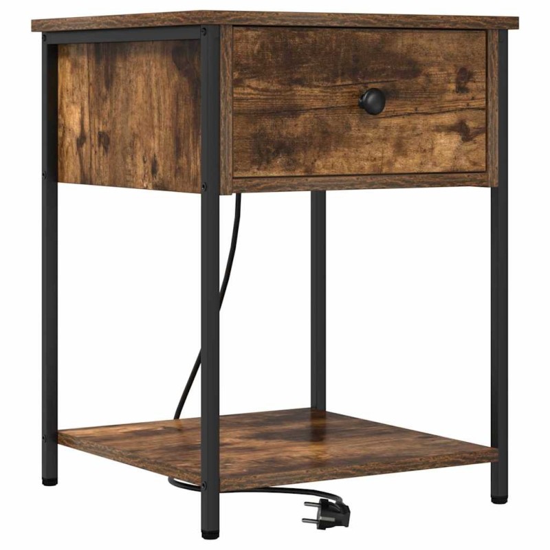 Cabinet de chevet Chêne fumé 42 x 41 x 56 cm Bois d'ingénierie 633927633927