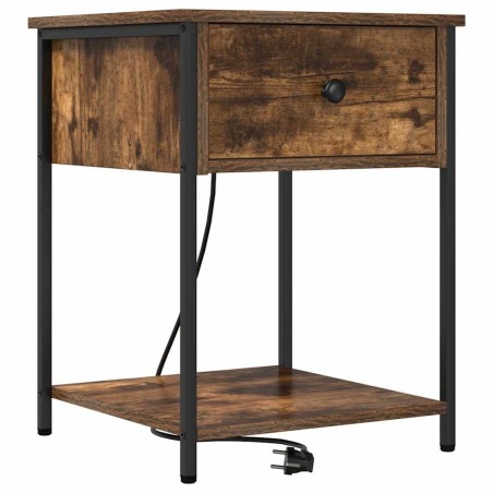 Cabinet de chevet Chêne fumé 42 x 41 x 56 cm Bois d'ingénierie 633927633927