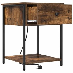 Cabinet de chevet Chêne fumé 42 x 41 x 56 cm Bois d'ingénierie 633927633927