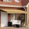 Auvent rétractable manuel Jaune, Gris et Blanc 4,5 × 3,5 m 633928633928