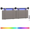 Tête de lit suspendue Avec lumière LED Taupe Tissu 633933633933