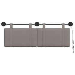 Tête de lit suspendue Avec lumière LED Taupe Tissu 633933633933