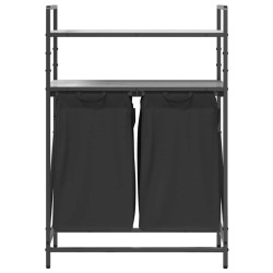 Panier à linge à 2 compartiments avec étagères gris Sonoma 633935633935
