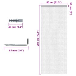 Moustiquaire de porte à chaîne 80x201 cm aluminium 633941633941