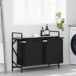 Panier à linge 2 compartiments avec étagère Gris Sonoma 633946633946