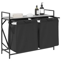 Panier à linge 2 compartiments avec étagère Gris Sonoma 633946633946