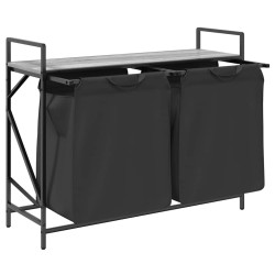 Panier à linge 2 compartiments avec étagère Gris Sonoma 633946633946