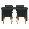 Ensemble de salle à manger pour jardin 5 pcs Noir polyrotin 633948633948