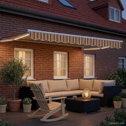 Auvent rétractable électrique Jaune et Gris 2,5 x 2 m 633963633963