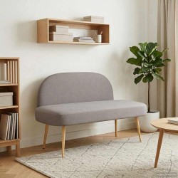 Banc rembourré avec dossier Taupe 110 x 60 x 76 cm Polyester 633965633965
