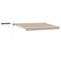Auvent rétractable électrique Beige et blanc 2,5 x 2 m 633966633966