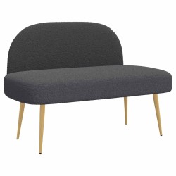 Banc rembourré avec dossier Gris foncé 110 x 60 x 76 cm Bouclé 633968633968