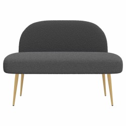 Banc rembourré avec dossier Gris foncé 110 x 60 x 76 cm Bouclé 633968633968
