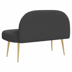 Banc rembourré avec dossier Gris foncé 110 x 60 x 76 cm Bouclé 633968633968